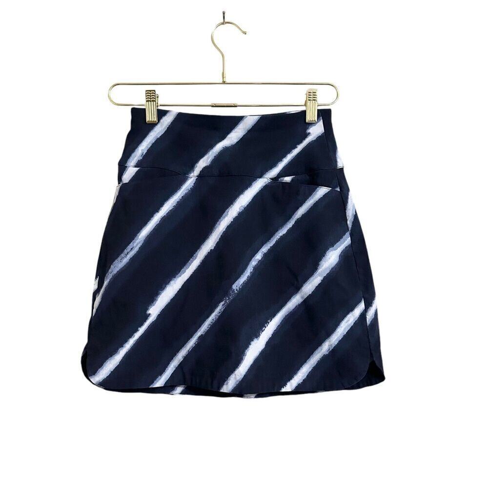 Lady Hagen Shibori Stripes Golf Skort Women's XS Navy Pull On Pickleball Tennis